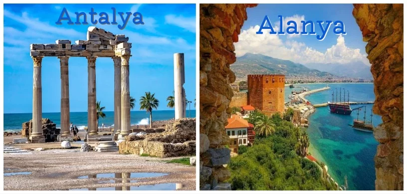Zwei herausragende Reiseziele. Sowohl Alanya als auch Antalya sind sehr unterschiedlich und bieten unterschiedliche Dinge an