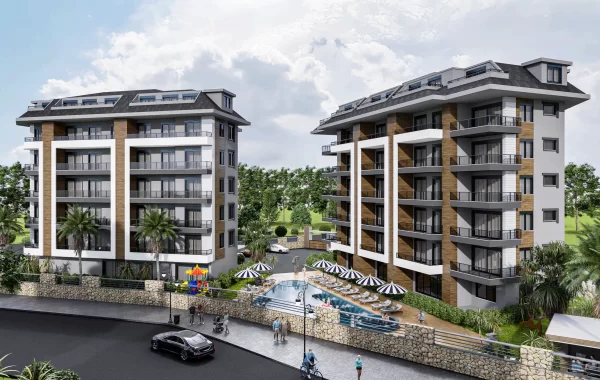 Moderne Luxuswohnungen in Alanya, nahe dem Strand in Tosmur, einer idealen Region für Investoren.