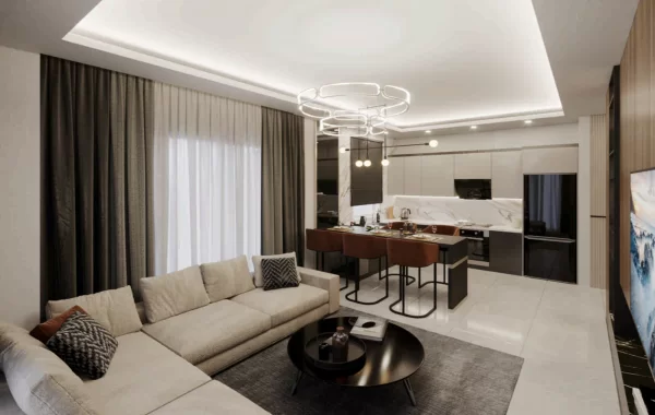 Moderne Luxuswohnungen in Alanya, nahe dem Strand in Tosmur, einer idealen Region für Investoren.