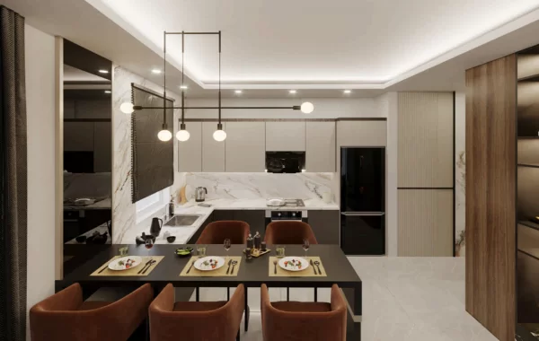 Moderne Luxuswohnungen in Alanya, nahe dem Strand in Tosmur, einer idealen Region für Investoren.