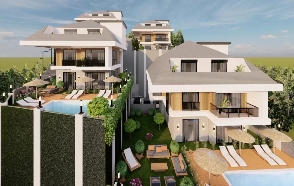 Ruhige und geräumige Villen in Alanya, verflochten mit der Natur, fernab vom Lärm der Stadt