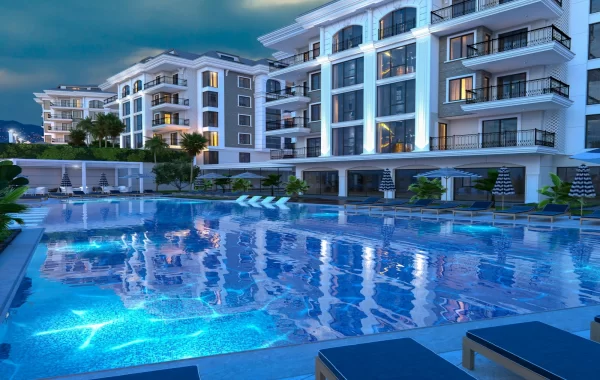 Wundervoll gestalteter Komplex mit Luxuswohnungen zum Verkauf bietet ruhiges Leben in Alanya Oba