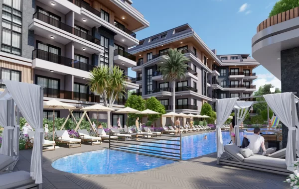 Luxuriöses Wohnen in Alanya-Apartments in der Nähe des täglichen Bedarfs & Verkehrsanbindung