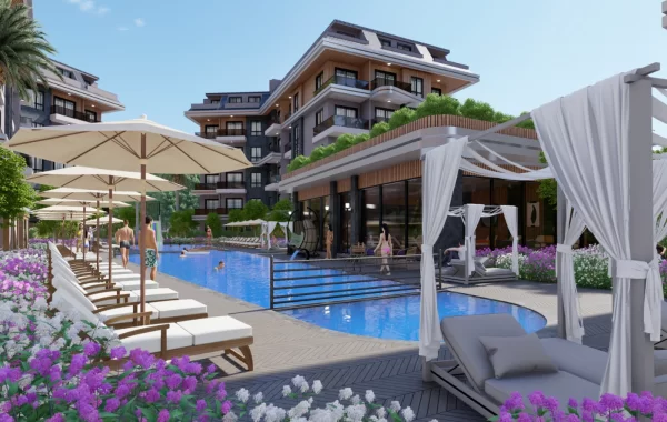 Luxuriöses Wohnen in Alanya-Apartments in der Nähe des täglichen Bedarfs & Verkehrsanbindung