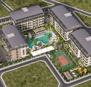 Uniquely Designed Complex with Apartments for sale Suitable for Investment in Oba Alanya