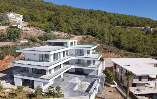 Exclusive Sea & Castle City View Villa for sale with Pool in peaceful location intertwined of Alanya