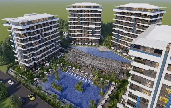 Impeccable Complex with Uniquely Designed Sea View Alanya Flats for sale in Okurcalar
