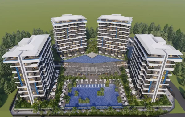 Impeccable Complex with Uniquely Designed Sea View Alanya Flats for sale in Okurcalar