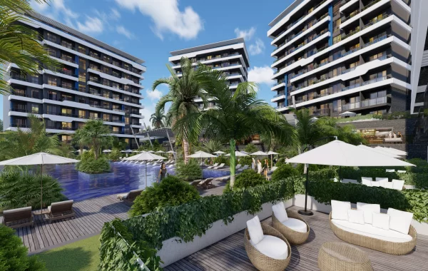 Impeccable Complex with Uniquely Designed Sea View Alanya Flats for sale in Okurcalar