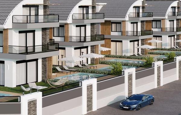 Geräumige Doppelhaushälften zum Verkauf, 700 m vom Meer entfernt in Türkler, Alanya