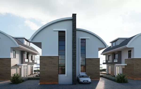 Geräumige Doppelhaushälften zum Verkauf, 700 m vom Meer entfernt in Türkler, Alanya