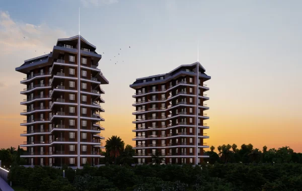 Riesiges Projekt mit wunderschönem Design in Avsallar, umgeben von Natur