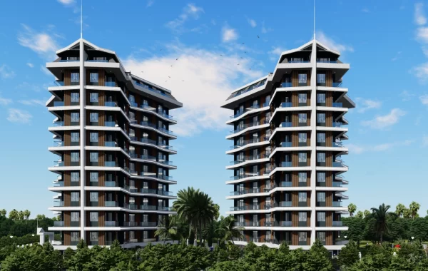 Riesiges Projekt mit wunderschönem Design in Avsallar, umgeben von Natur