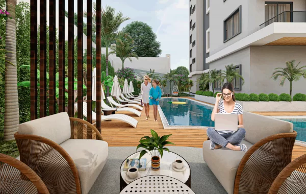 Wohnkomplex in fußläufiger Entfernung zum Strand in Alanya/Avsallar