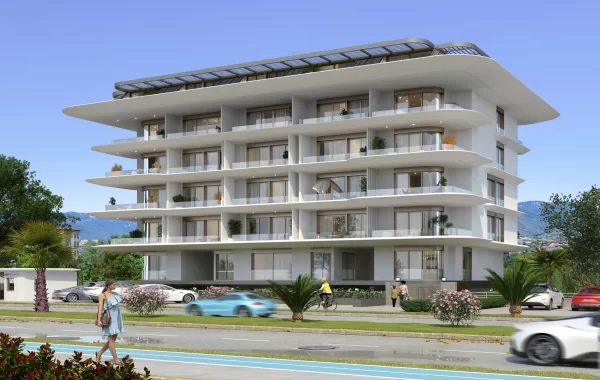 Luxuswohnungen zum Verkauf in Alanya, die sehr beeindruckend sind und eine moderne Architektur haben