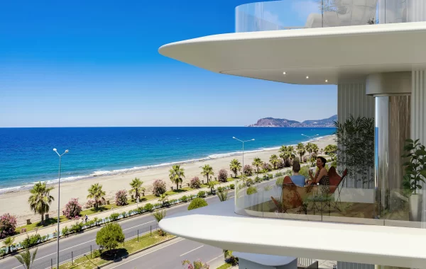 Luxuswohnungen zum Verkauf in Alanya, die sehr beeindruckend sind und eine moderne Architektur haben
