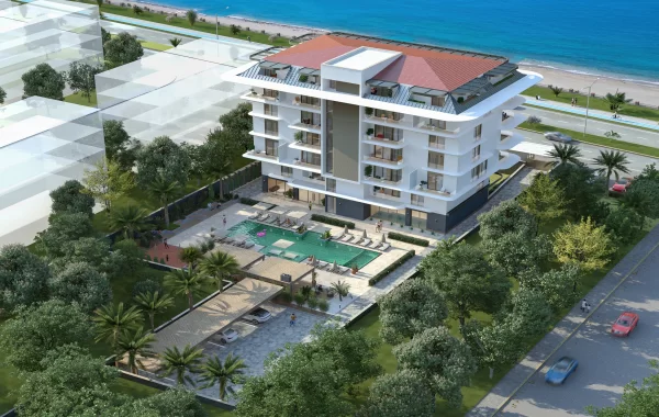 Luxuswohnungen zum Verkauf in Alanya, die sehr beeindruckend sind und eine moderne Architektur haben