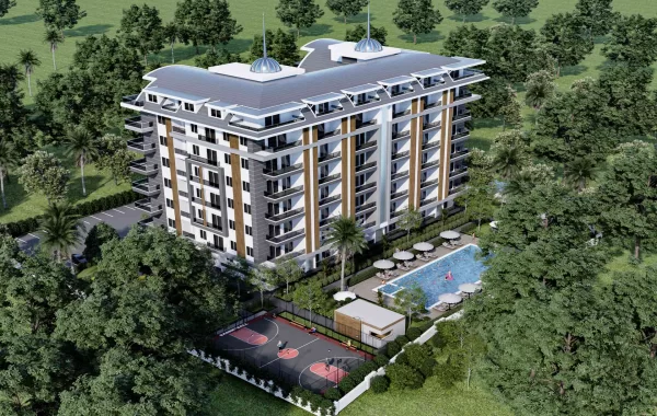 Nytt modernt bostadskomplex för ett lugnt och trivsamt liv i Alanya, Gazipasa