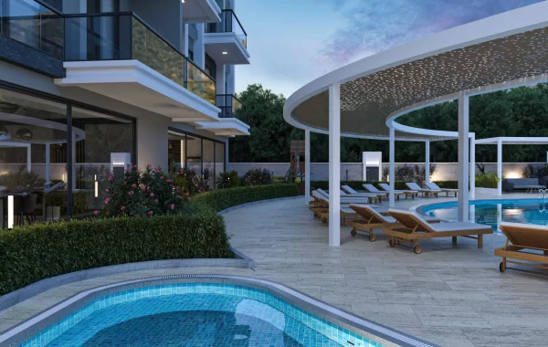 Schöner Komplex zum Verkauf in Oba, im beliebten Ferienort von Alanya