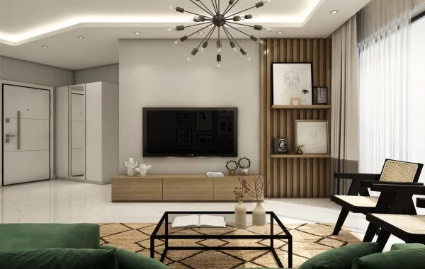 Decorative apartments for sale in Kargicak, a region that is admired and surrounded by scenic views