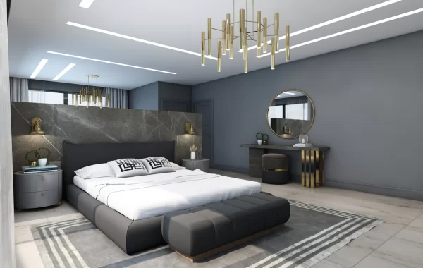 Decorative apartments for sale in Kargicak, a region that is admired and surrounded by scenic views