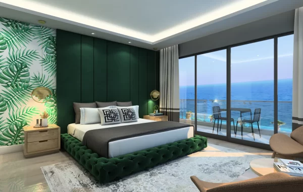 Decorative apartments for sale in Kargicak, a region that is admired and surrounded by scenic views