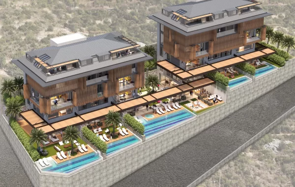 Beruhigender Komplex in Alanya, in einer der beliebtesten und am weitesten entwickelten Gegend