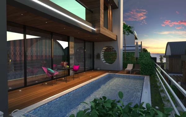 Ravishing villas for sale in Kargicak, alluring region filled with magnificent sea and mountain view