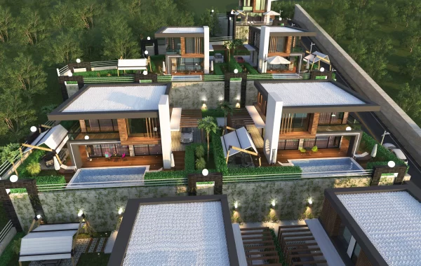 Ravishing villas for sale in Kargicak, alluring region filled with magnificent sea and mountain view