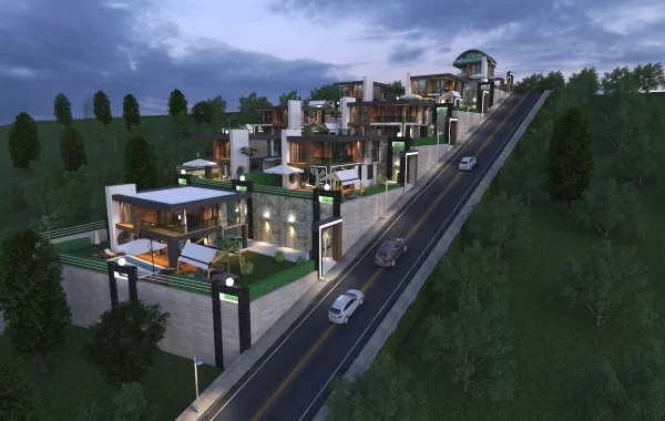 Ravishing villas for sale in Kargicak, alluring region filled with magnificent sea and mountain view
