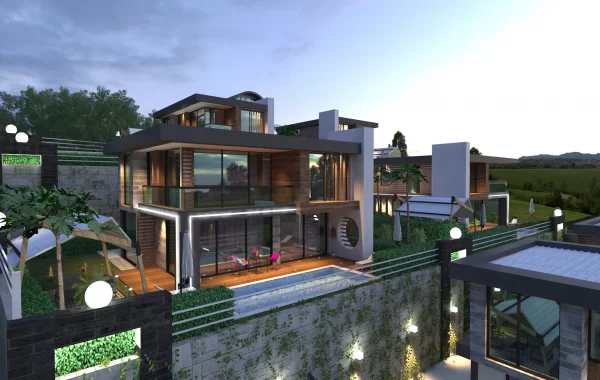 Ravishing villas for sale in Kargicak, alluring region filled with magnificent sea and mountain view