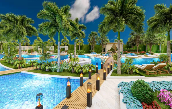 Komplex im Resort-Stil zum Verkauf in Alanya, einer sich schnell entwickelnden Gegend