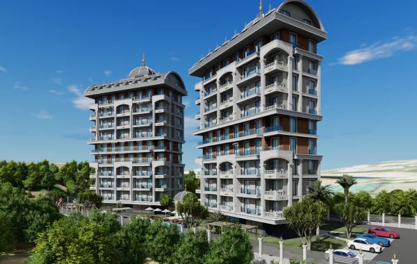 Modern complex with apartments for sale in Turkler, charming seaside town perfect for holiday