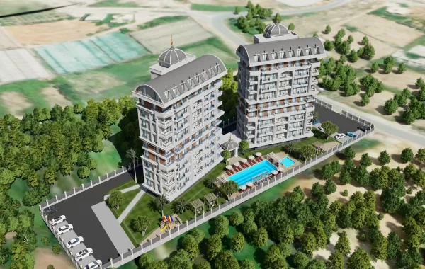 Modern complex with apartments for sale in Turkler, charming seaside town perfect for holiday