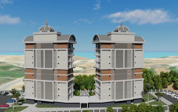 Modern complex with apartments for sale in Turkler, charming seaside town perfect for holiday
