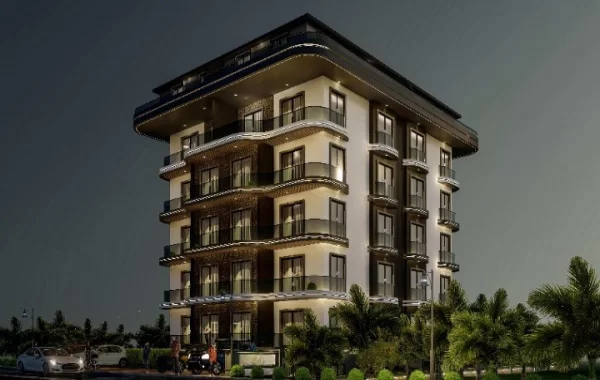 Eleganter Komplex wird in Kestel sehr nahe zum Strand gebaut, eine sehr schöne und ruhige Gegend