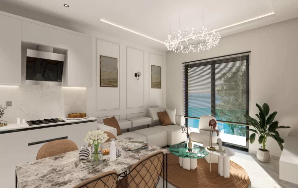 Lovely complex in Kestel, where the beaches are secluded and in general the area is very calm