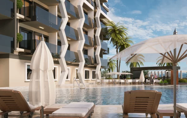 Prestigious hotel style omplex for sale in Avsallar, famous for its sandy beaches and pine forest