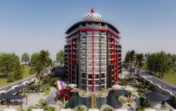 Luxuriöser Wohnkomplex zum Verkauf in Gazipasa, bekannt für schöne Strände und Grünflächen
