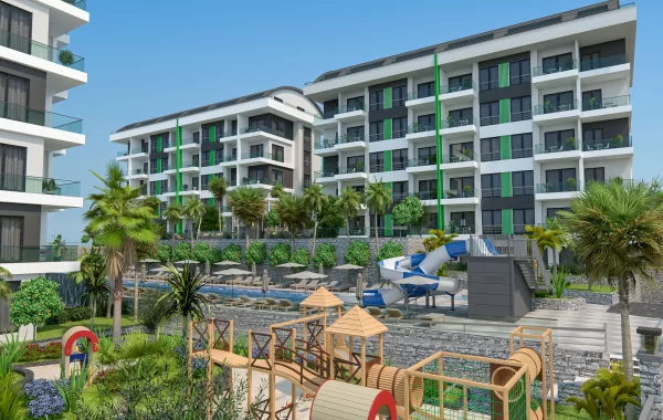 Neue bezugsfertige Wohnungen zum Verkauf, nur 200 m vom Meer entfernt in Kargicak/Alanya