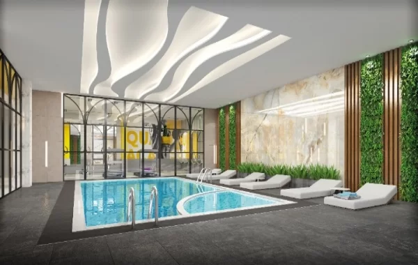 Brillanter Komplex in Mahmutlar, Alanya mit sozialen Bereichen & Stadtleben in der Nähe des Meeres