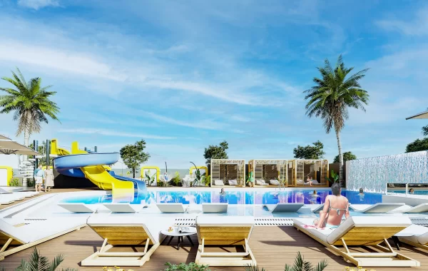 Brilliant Complex in Mahmutlar, Alanya. Where social areas & city life are intertwined near the sea