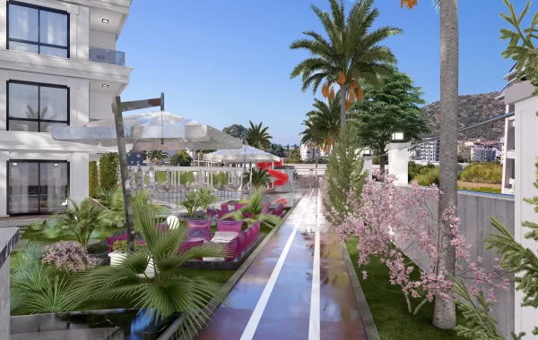 Wohnungen mit modernem Design in Gazipasa, berühmt für seine üppige Landschaft und ruhige Umgebung