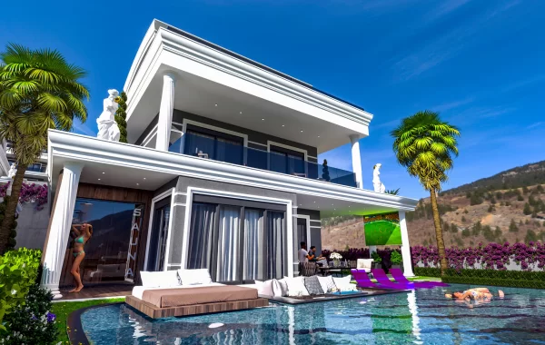 Luxusvillen mit privaten Pools und hohem Standard in Kargicak, der schönen Region von Alanya