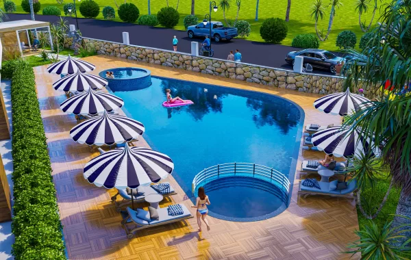 Der brandneue Wohnkomplex in mit luxuriösen Wohnungen befindet sich in Oba, Alanya
