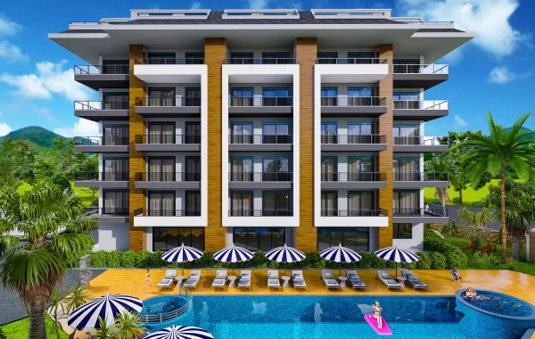 Der brandneue Wohnkomplex in mit luxuriösen Wohnungen befindet sich in Oba, Alanya